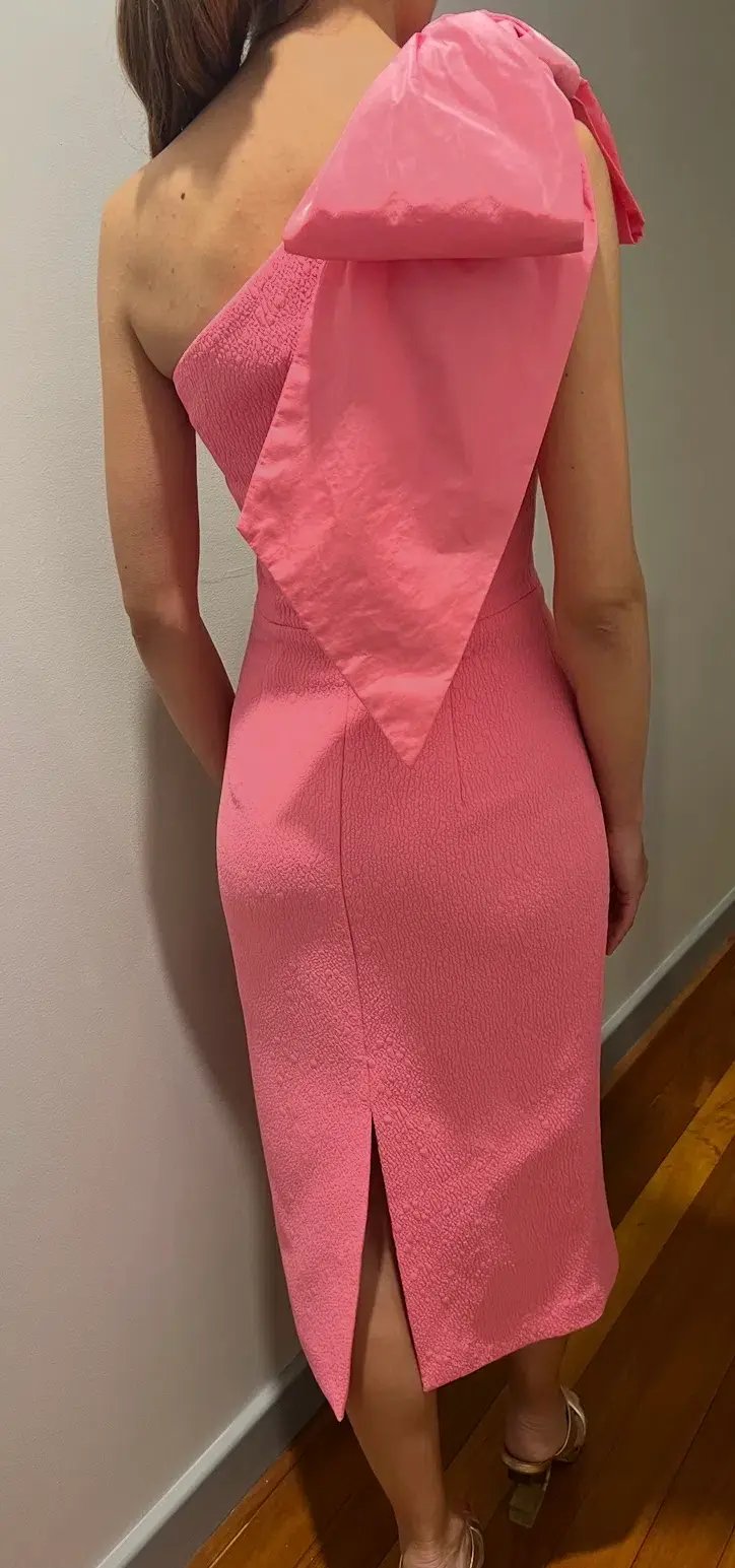 Rebecca Vallance Montez Midi Dress Pink Size 6 photo 3