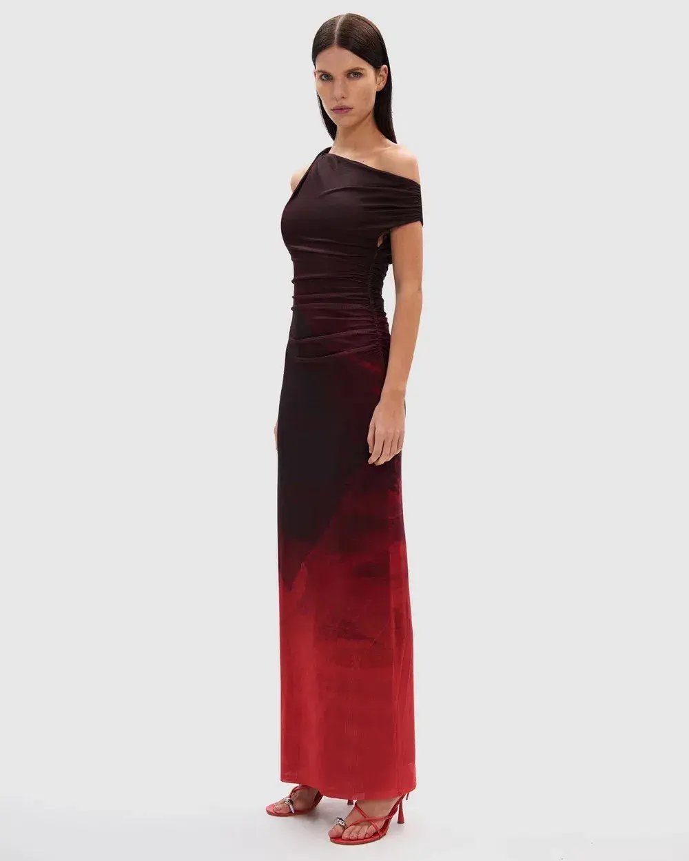 MISHA Nyra Mesh Gown in Venus Print Size 10/M photo 2