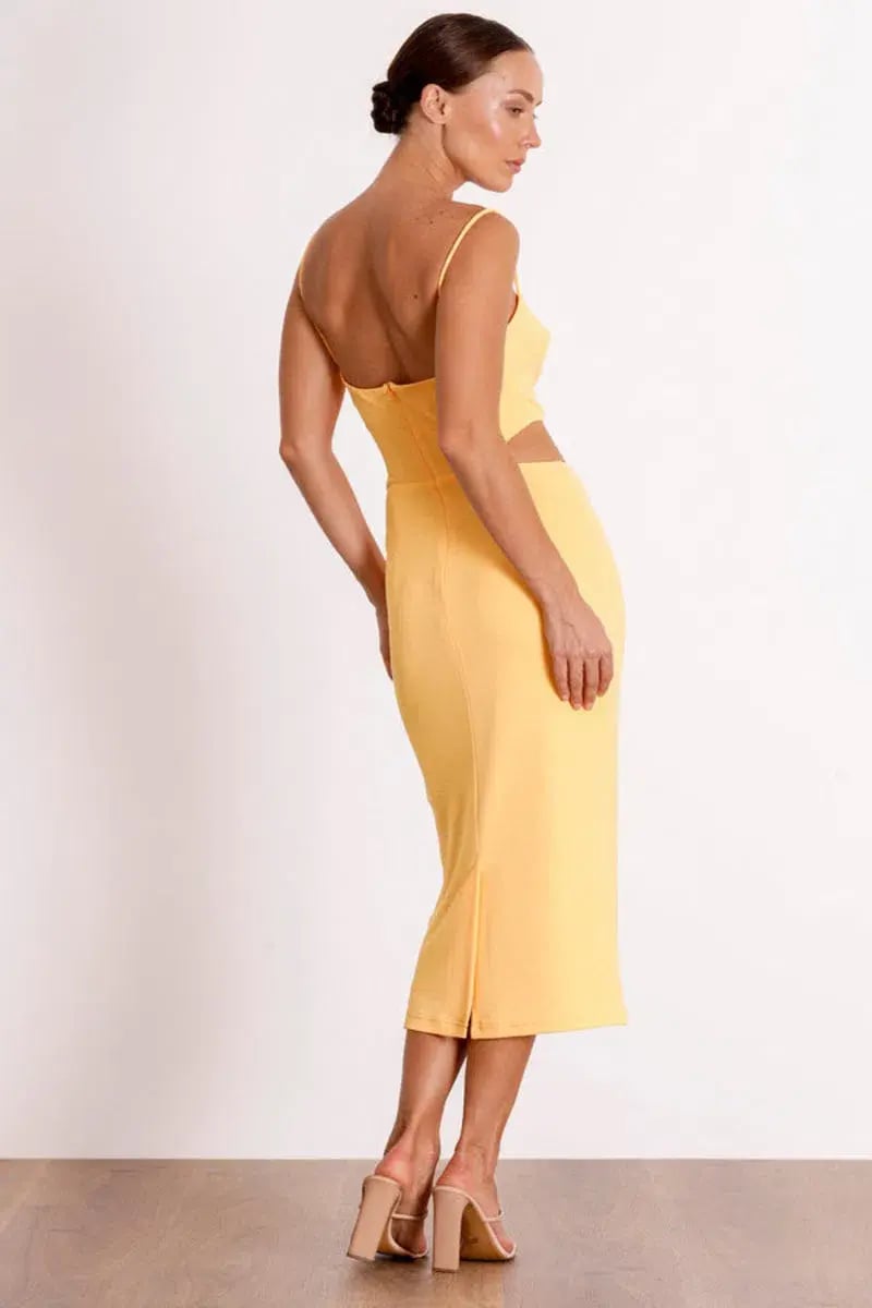 Pasduchas Pulse Slash Midi in Melon Size 16 photo 2