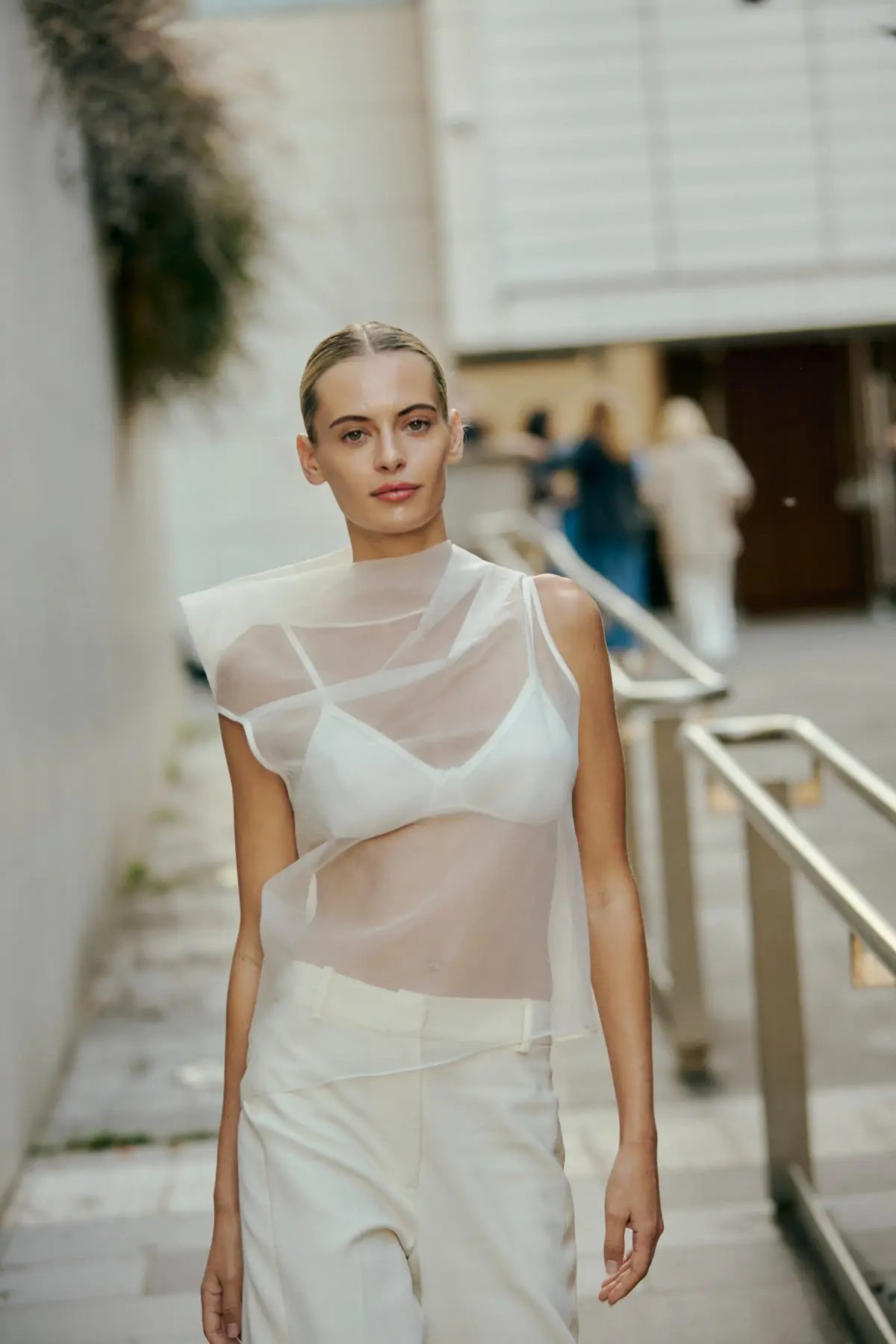Bianca Spender Cream Organza Cezanne Top Size 10/M photo 9
