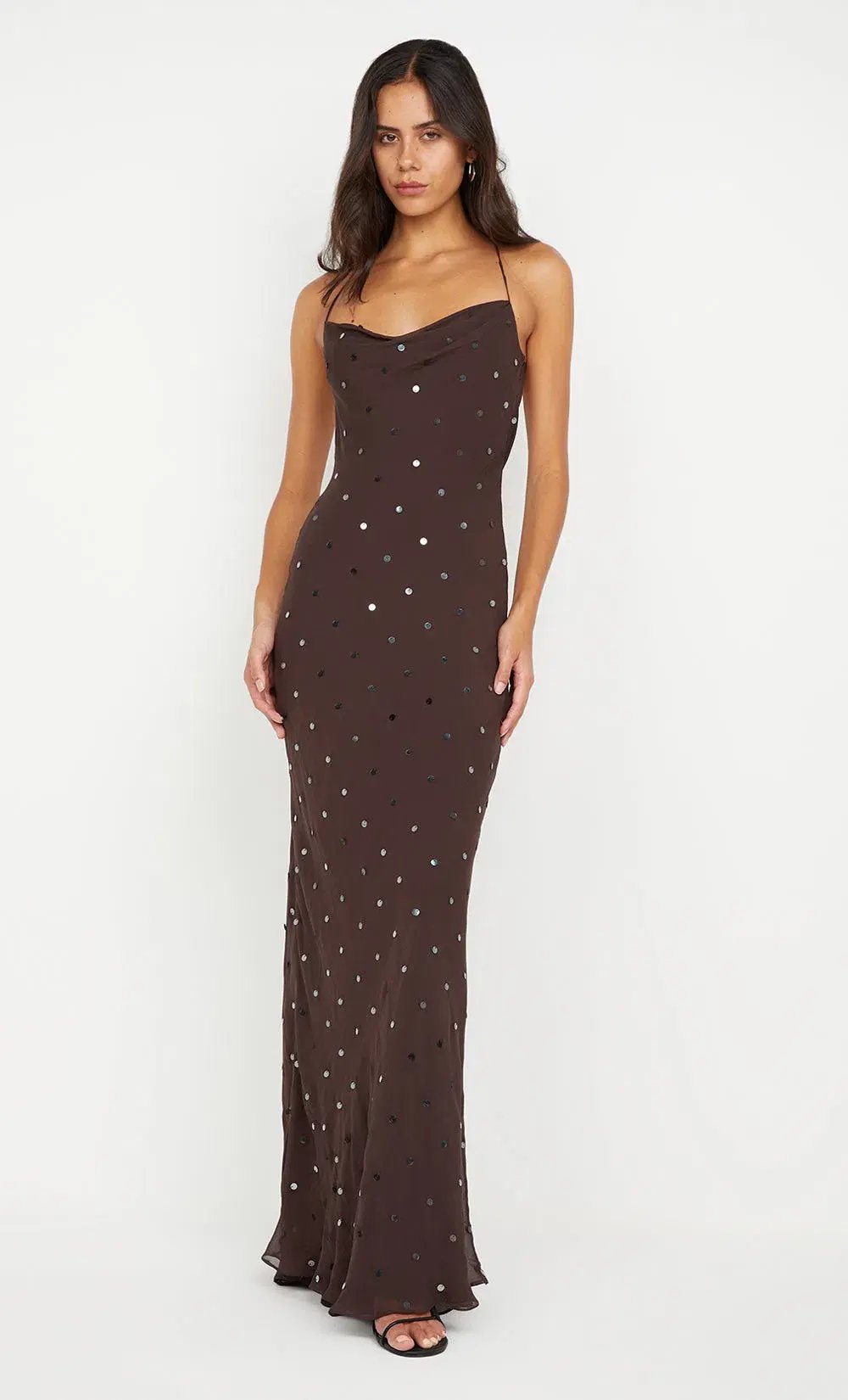 Bec & Bridge Arielle Slip Maxi Dress Dark Chocolate Size 10 photo 2