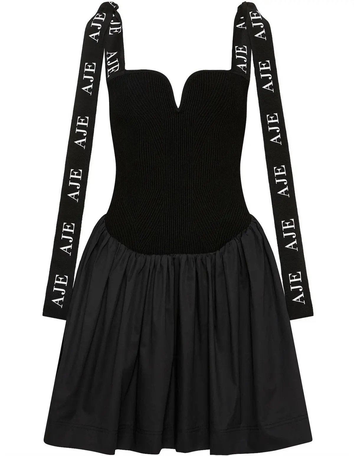 Aje Mira Logo Strap Tulip Dress Black Size S / Au 8 photo 4
