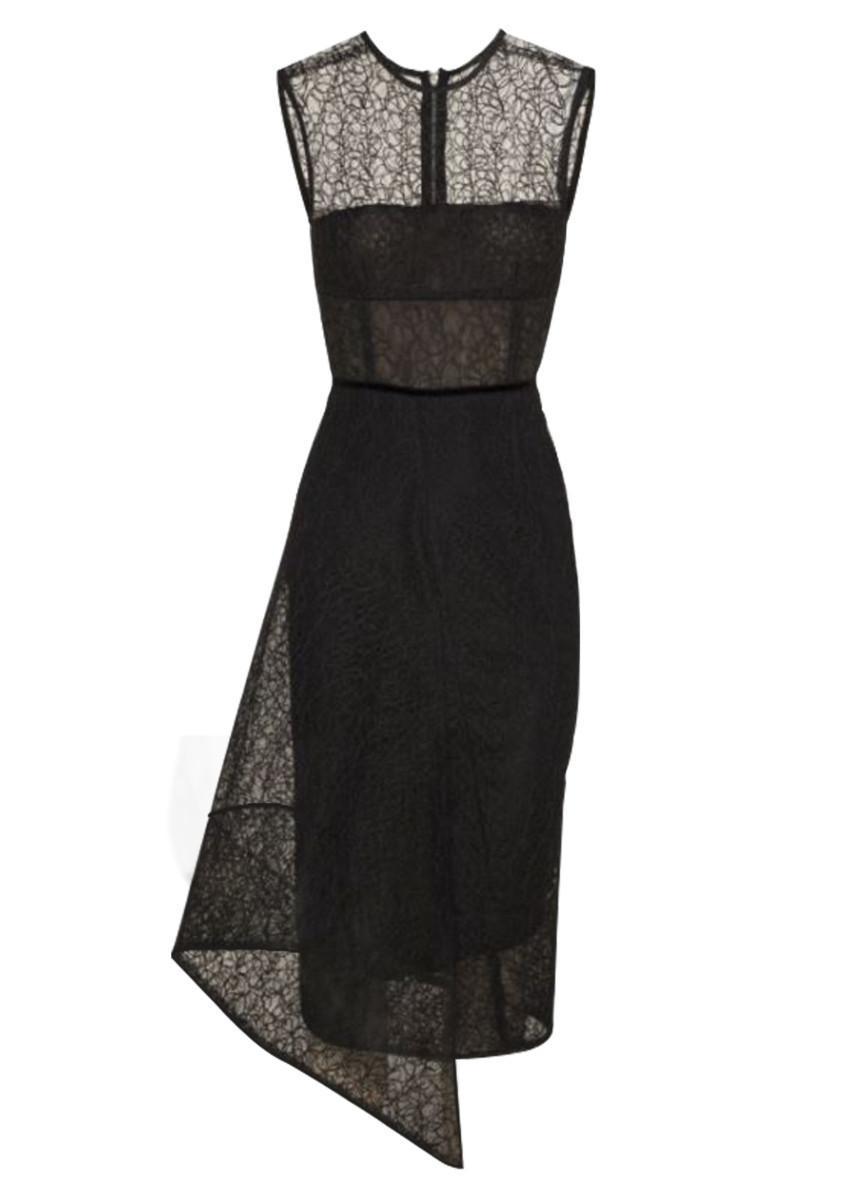 Alex Perry Maven Tulle Lace Pencil Dress Black Size 8 photo 3