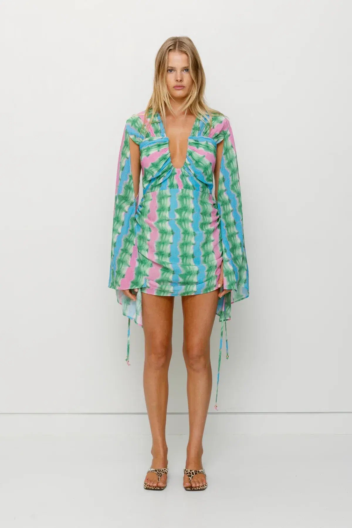 The Wolf Gang Zoya Mini Dress Tie Dye Stripe Size AU 8 photo 2