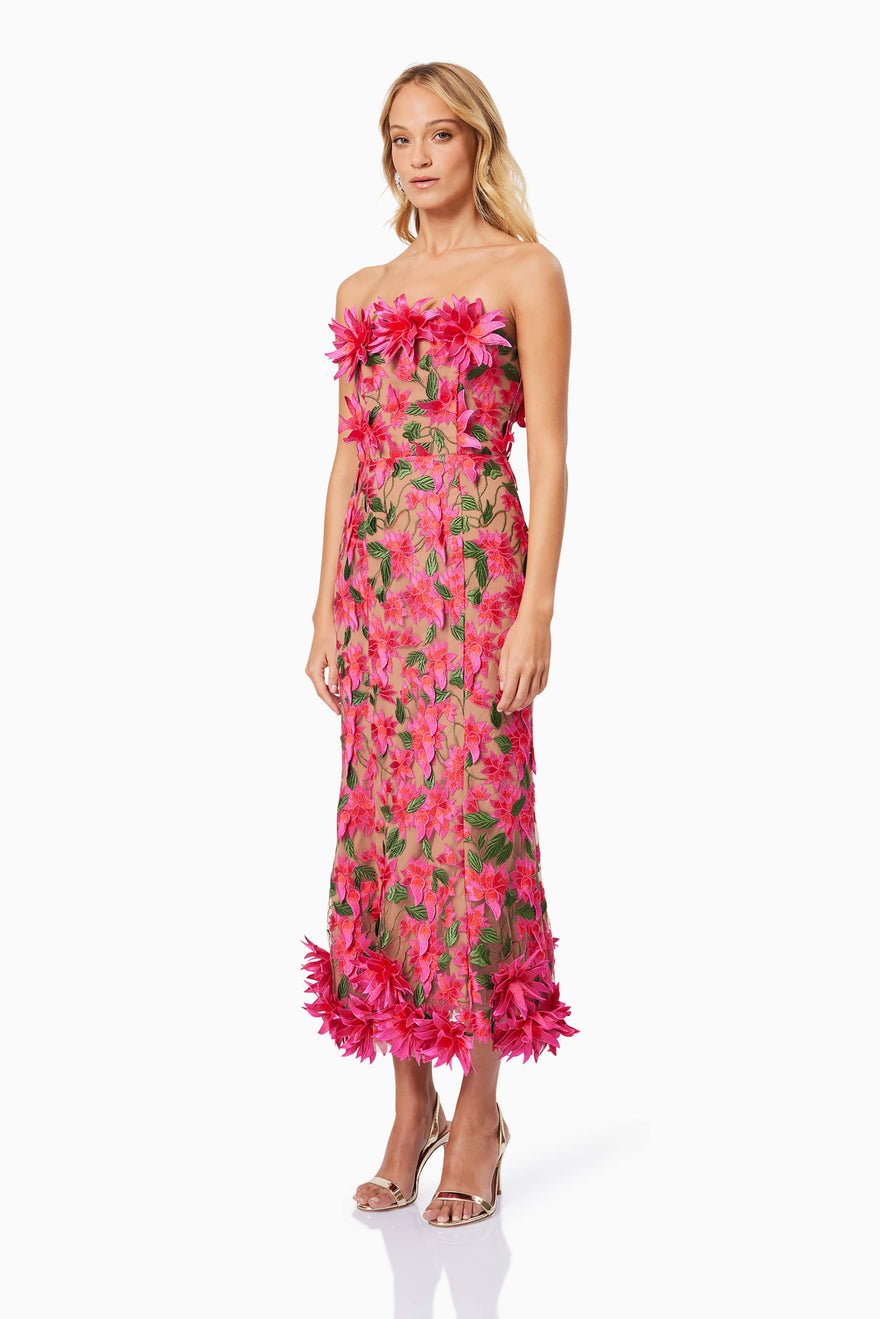 Elliatt Valentina Midi Dress - Pink Multi photo 4