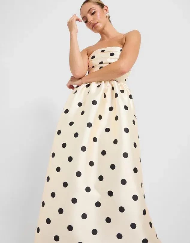 Pasduchas Dottie Strapless Midi Dress; size 8 photo 4