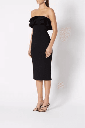 Scanlan Theodore Crepe Knit Strapless Dress Black Size 8 photo 2