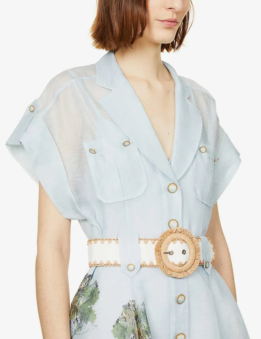 Zimmermann The Postcard Shirt Mini Dress in Lorne Print Size 0 / AU 8 photo 2