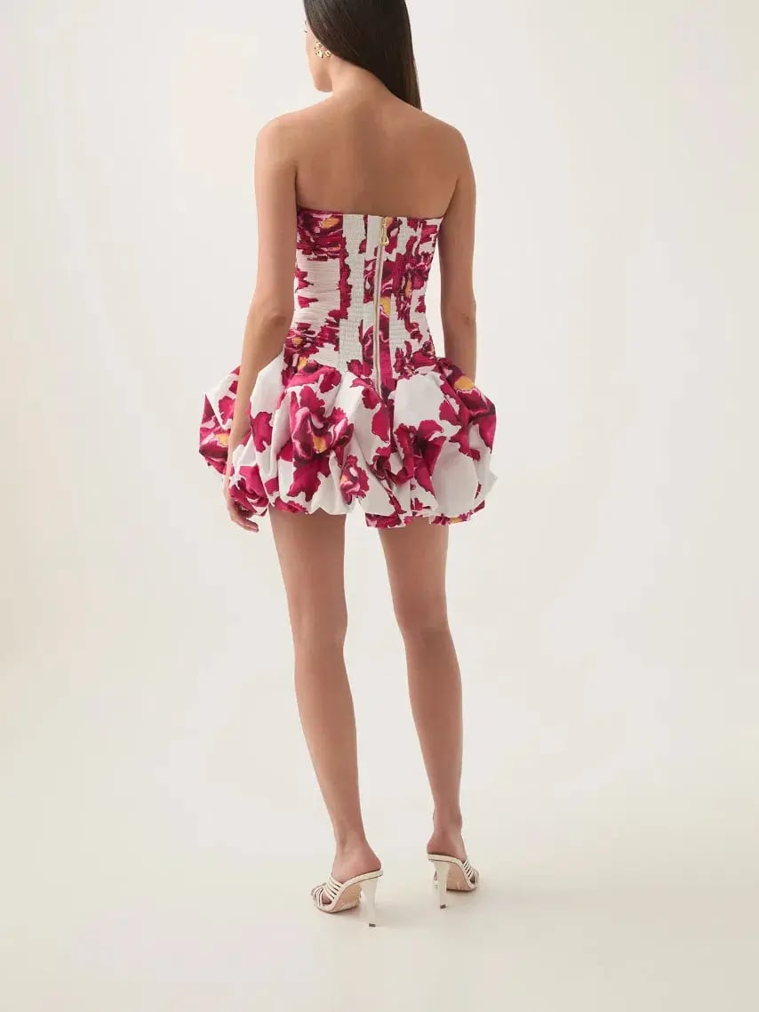 Aje Violette Bubble Hem Mini Dress Boldly Blooming Size 10 photo 3