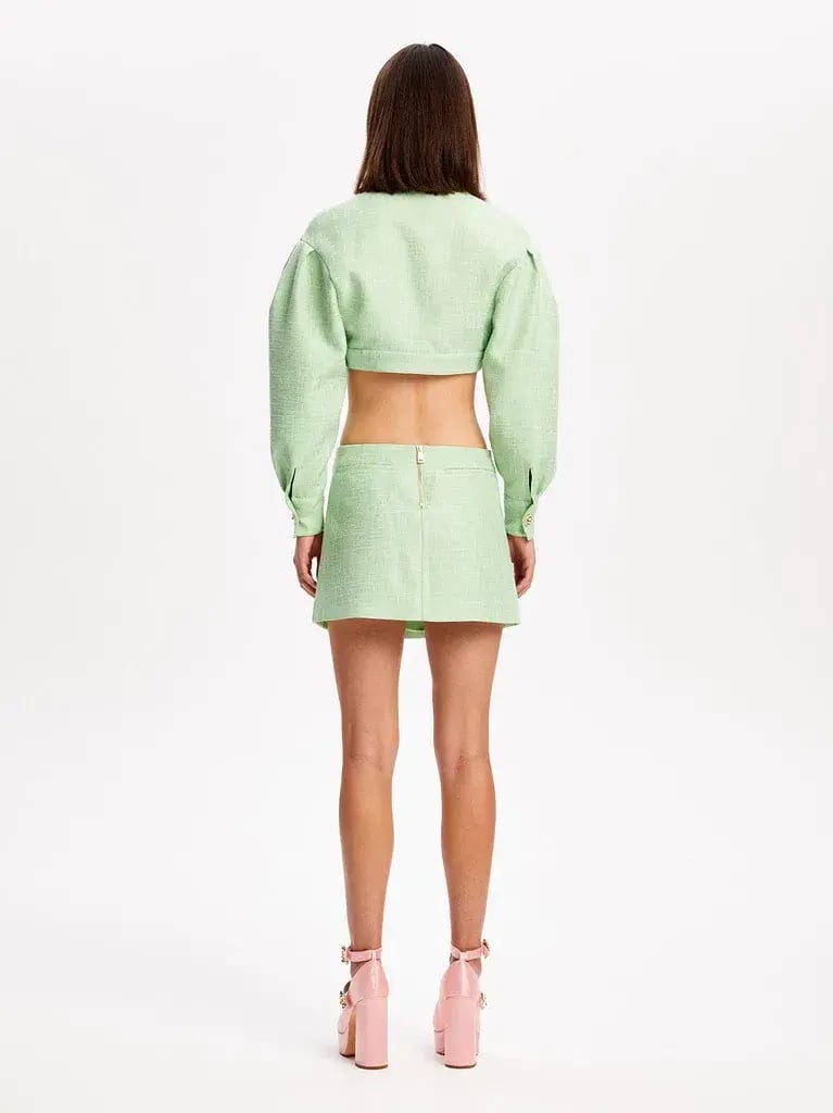 Alice McCall Catalina Jacket and Mini Skirt Set Lime Cream Size 10 photo 3