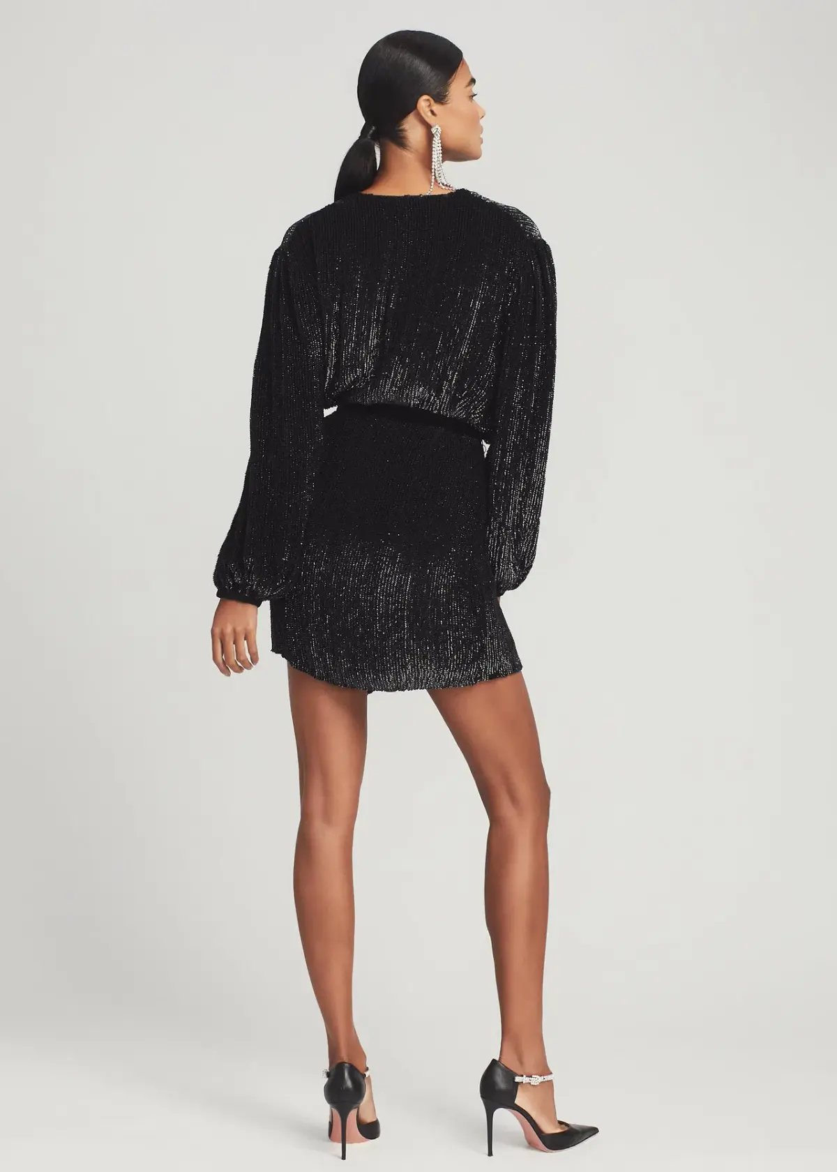 Retrofete Gabrielle Sequin Robe Black Size S/AU 8 photo 2