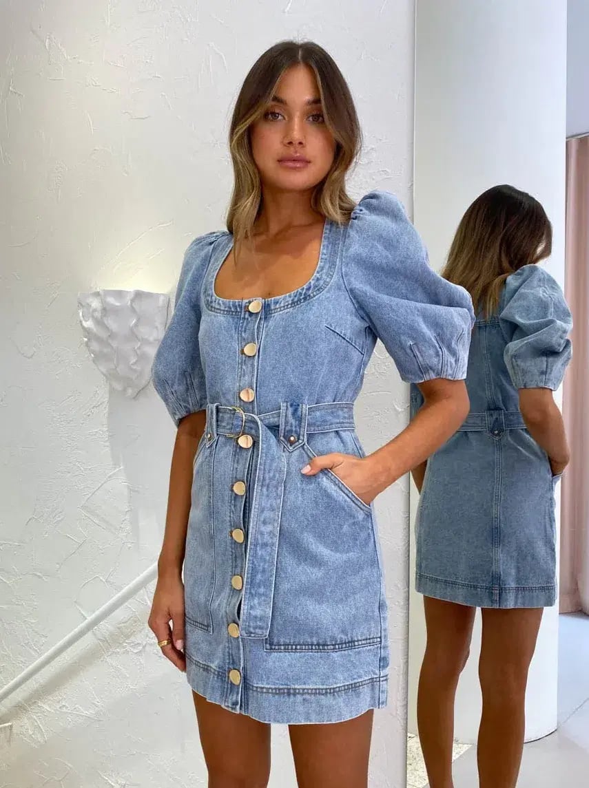 Acler Bancroft Dress Vintage Blue Size 10 photo 2