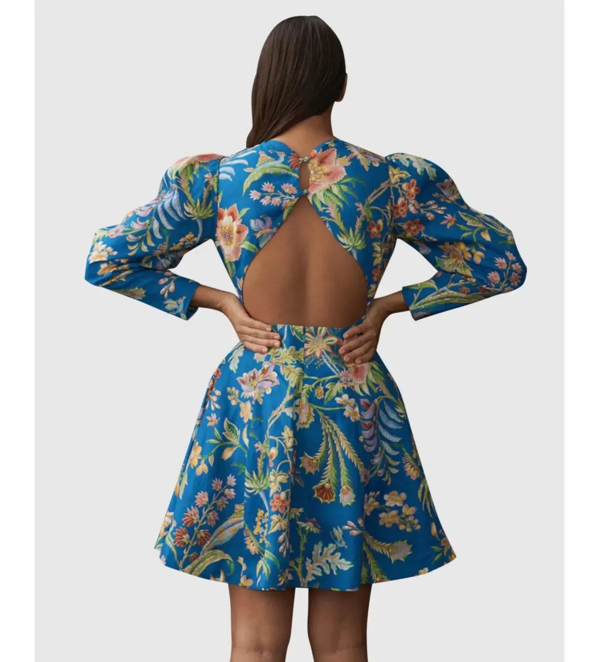 Alemais June Mini Dress Indigo Floral Size AU 16 photo 5