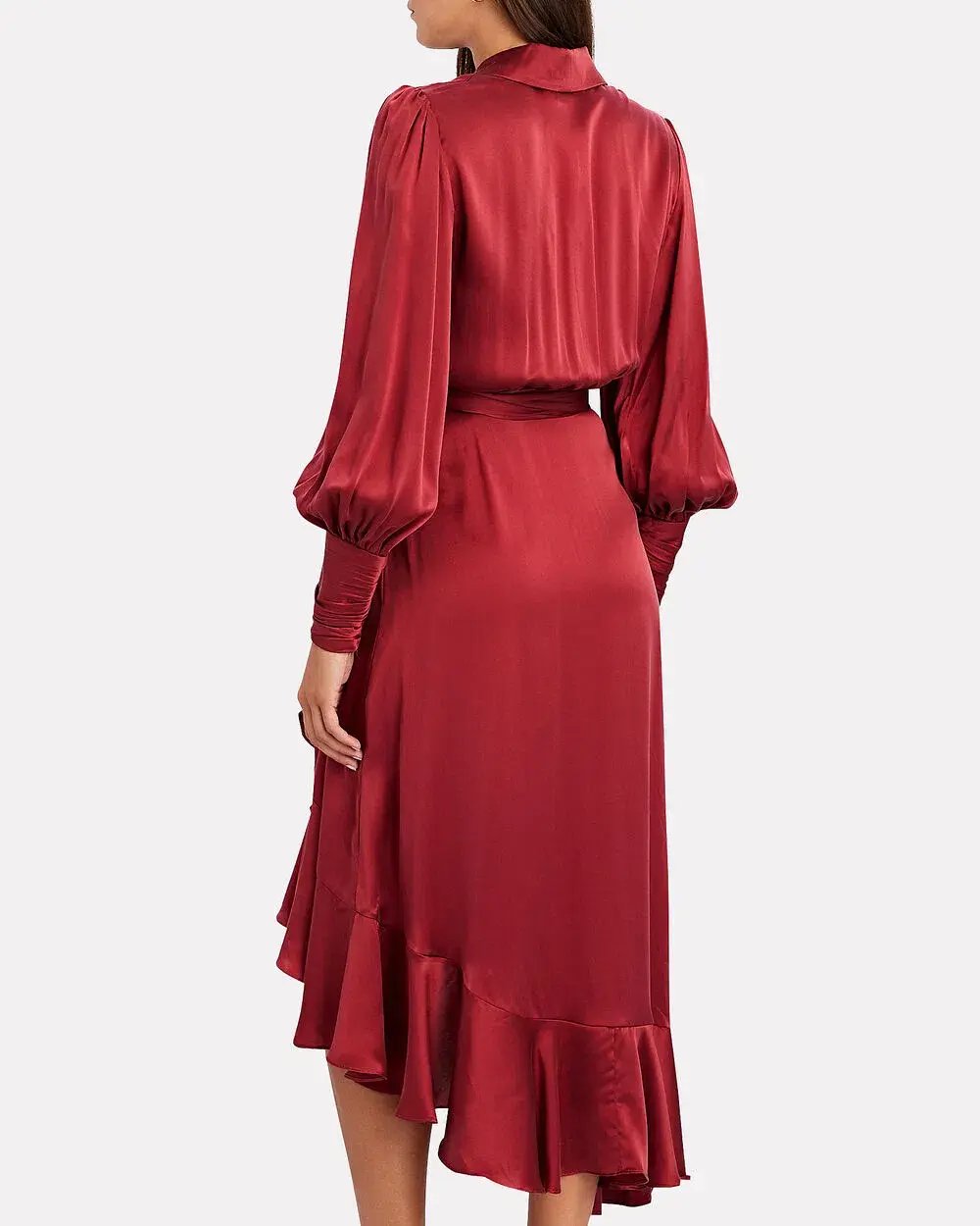 ZIMMERMANN Red Silk Wrap Midi Dress Size 8-10 photo 2