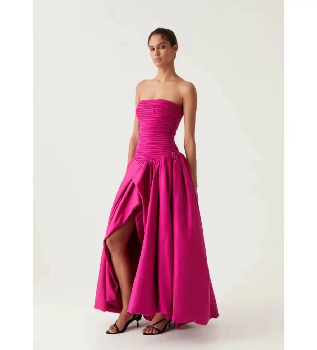 Aje Violette Bubble Hem Maxi Dress Deep Magenta; size 8 photo 3