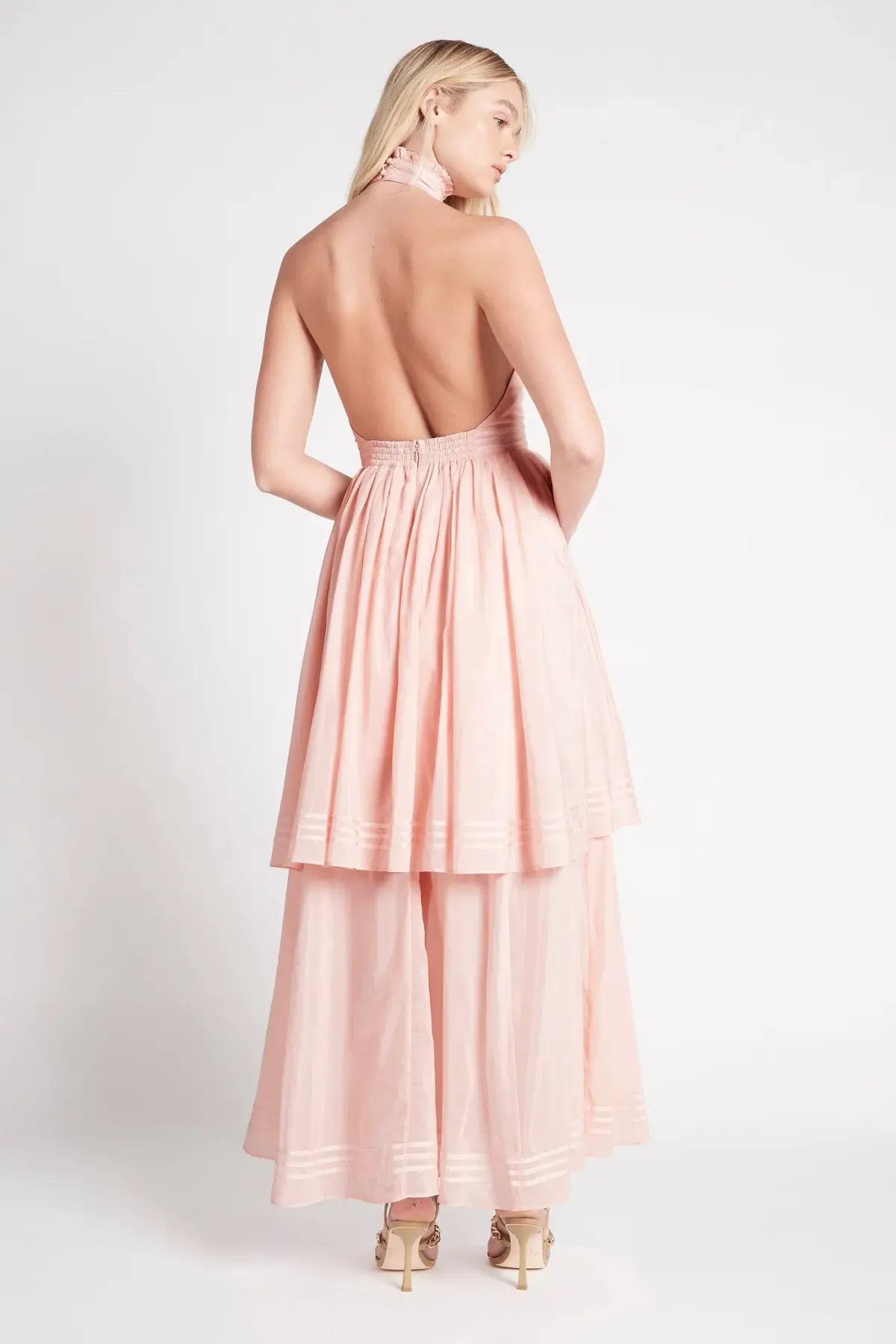 Aje Bungalow Sienna Dress Blush Size 10 photo 2