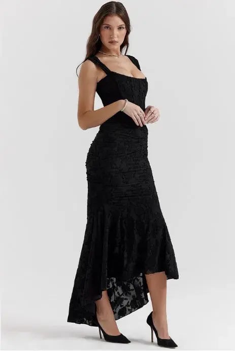 House of CB Cesca Corset Ruched Maxi Dress in Black Floral Size M / AU 10 photo 3