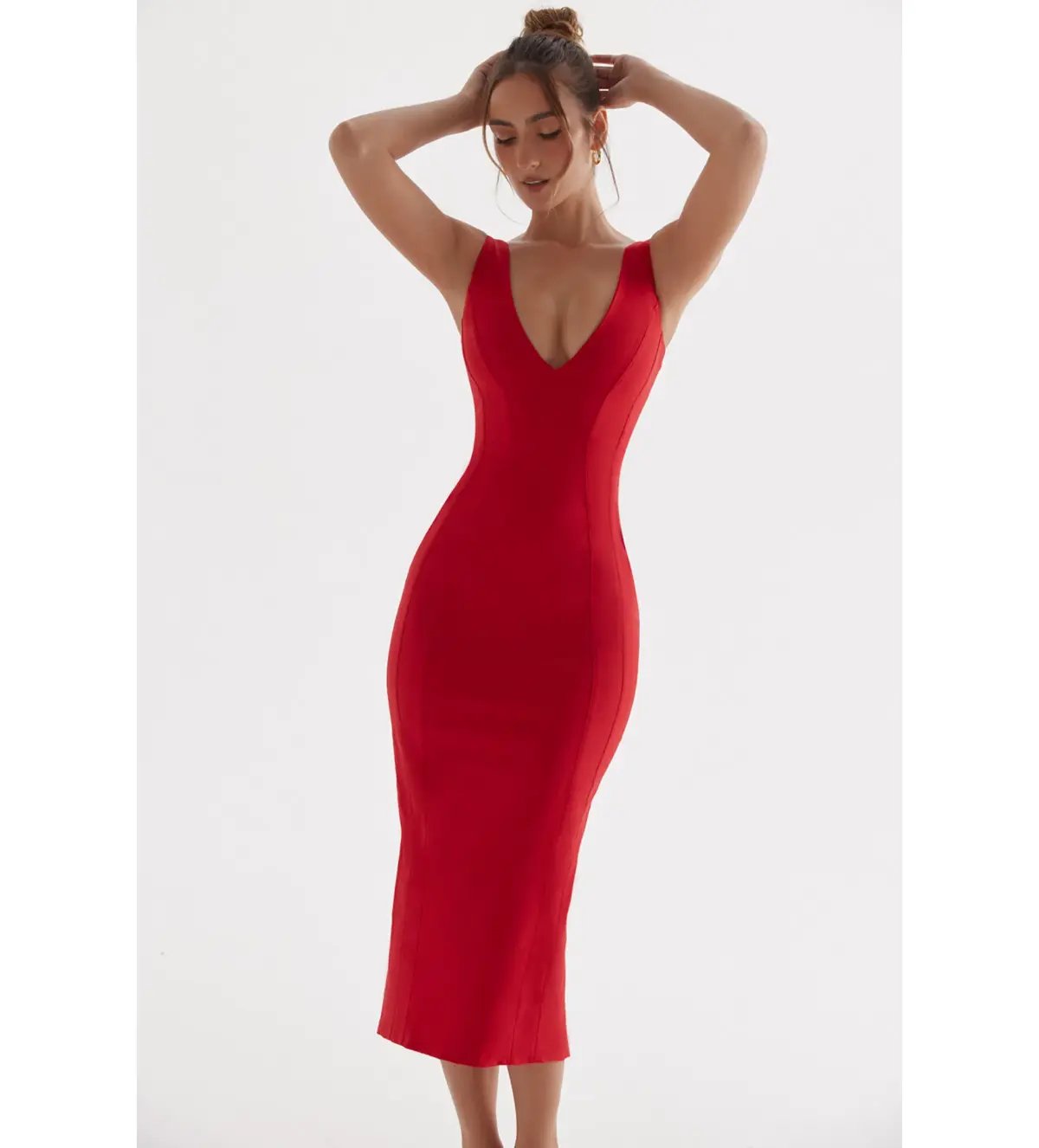 House Of Cb Cece Midi Dress Red Size S / Size Au 8 photo 3