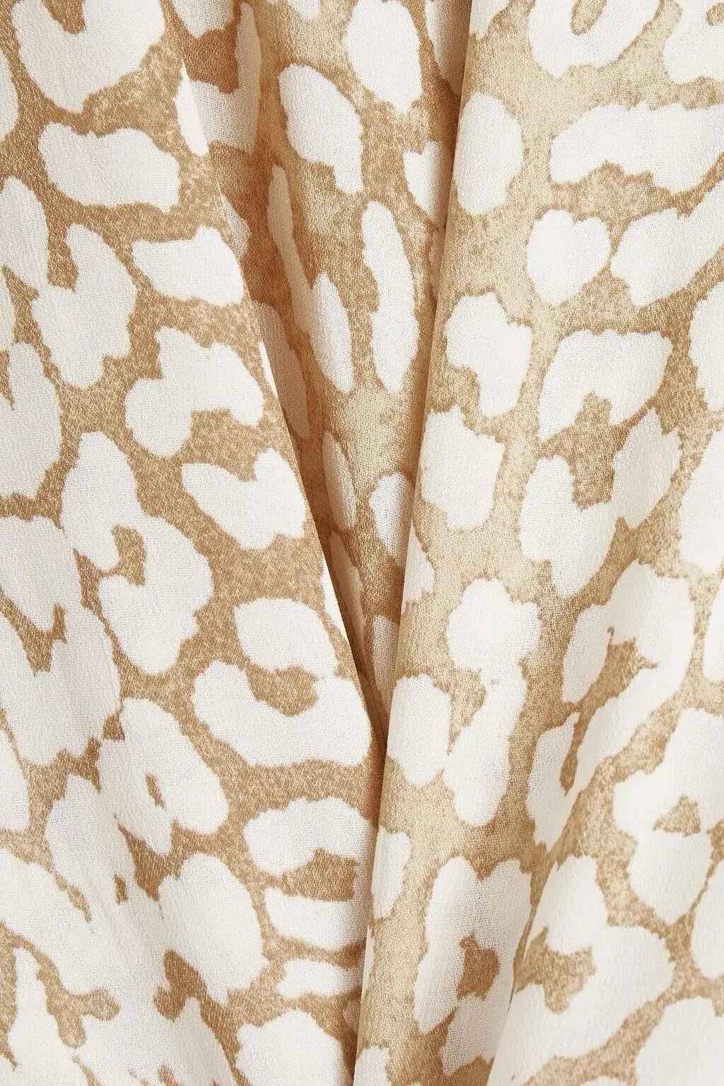 Ganni Leopard Print Crepe Midi Wrap Dress Neutrals Size 36 /  AU 8 photo 6