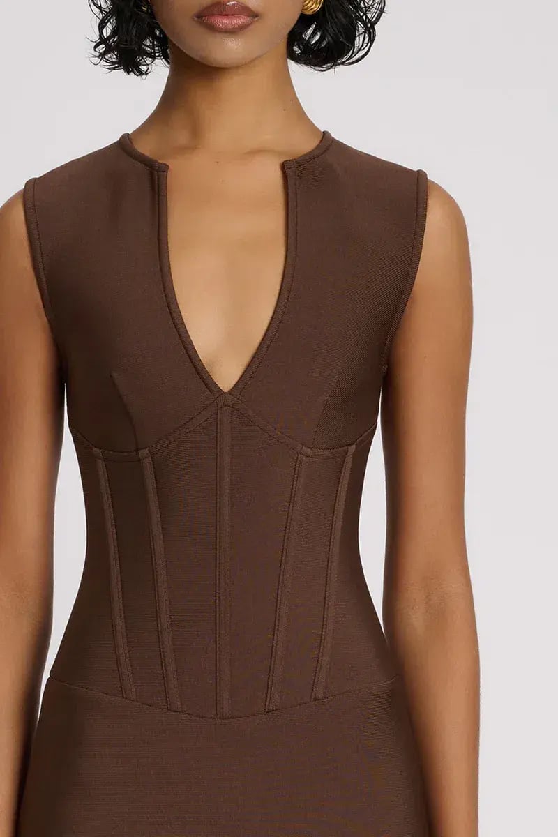 Eliya the Label Giselle Midi Dress Brown Size 10 photo 6