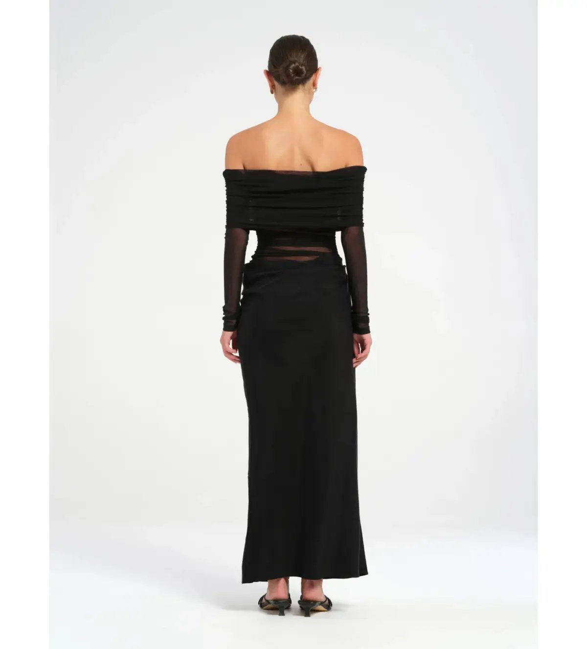 Benni Yasmin Off Shoulder Maxi Dress Black Size 6 photo 3