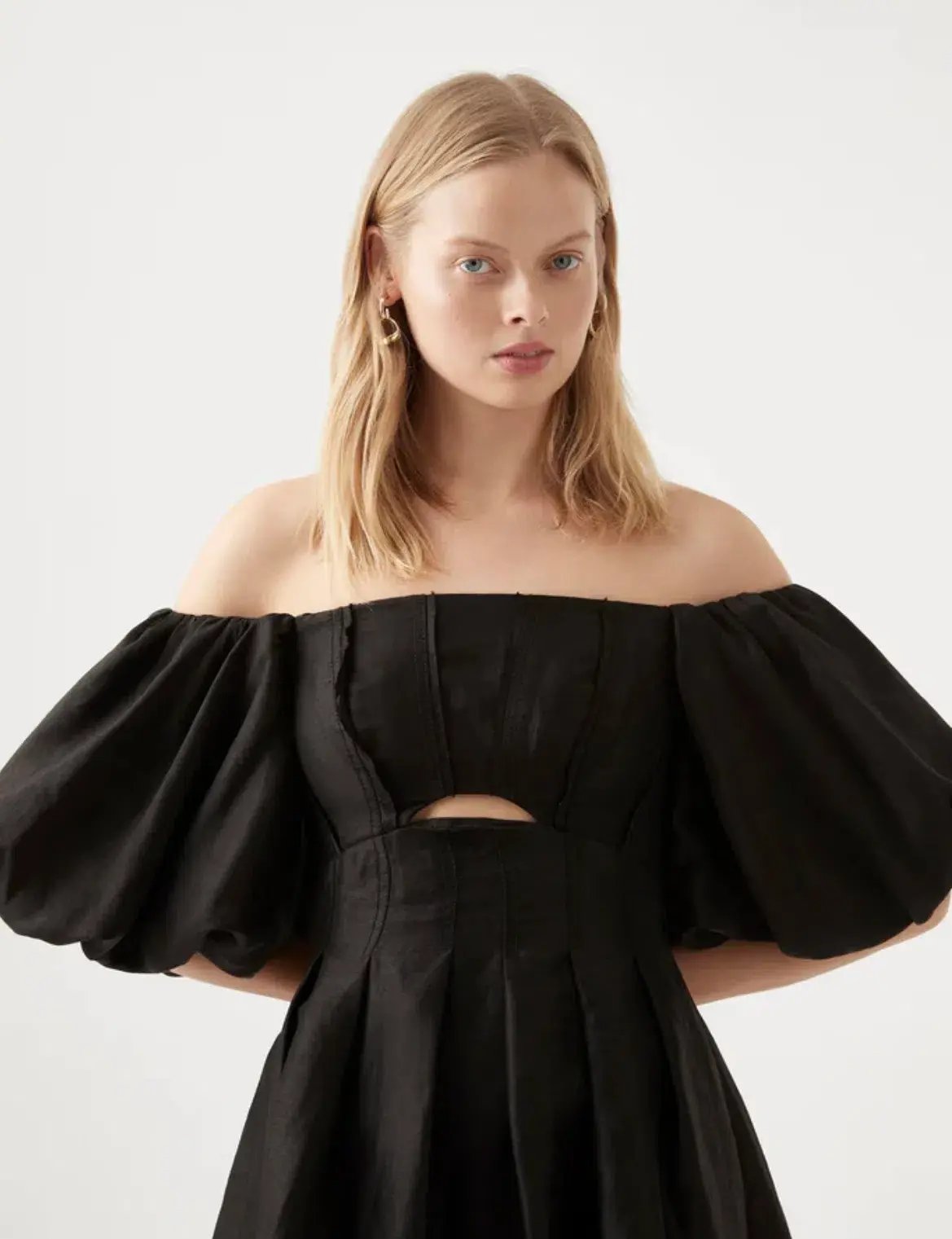Aje Eugenie Off Shoulder Midi Dress Black Size AU 8 photo 2