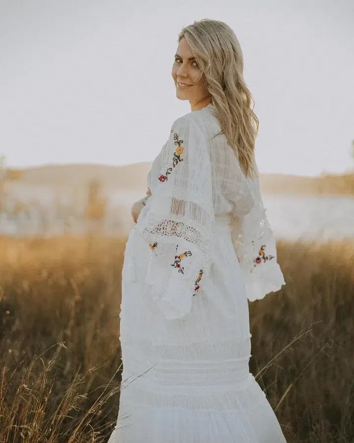 Fillyboo Charm Your Way Embroidered Maxi Dress White Size L photo 3
