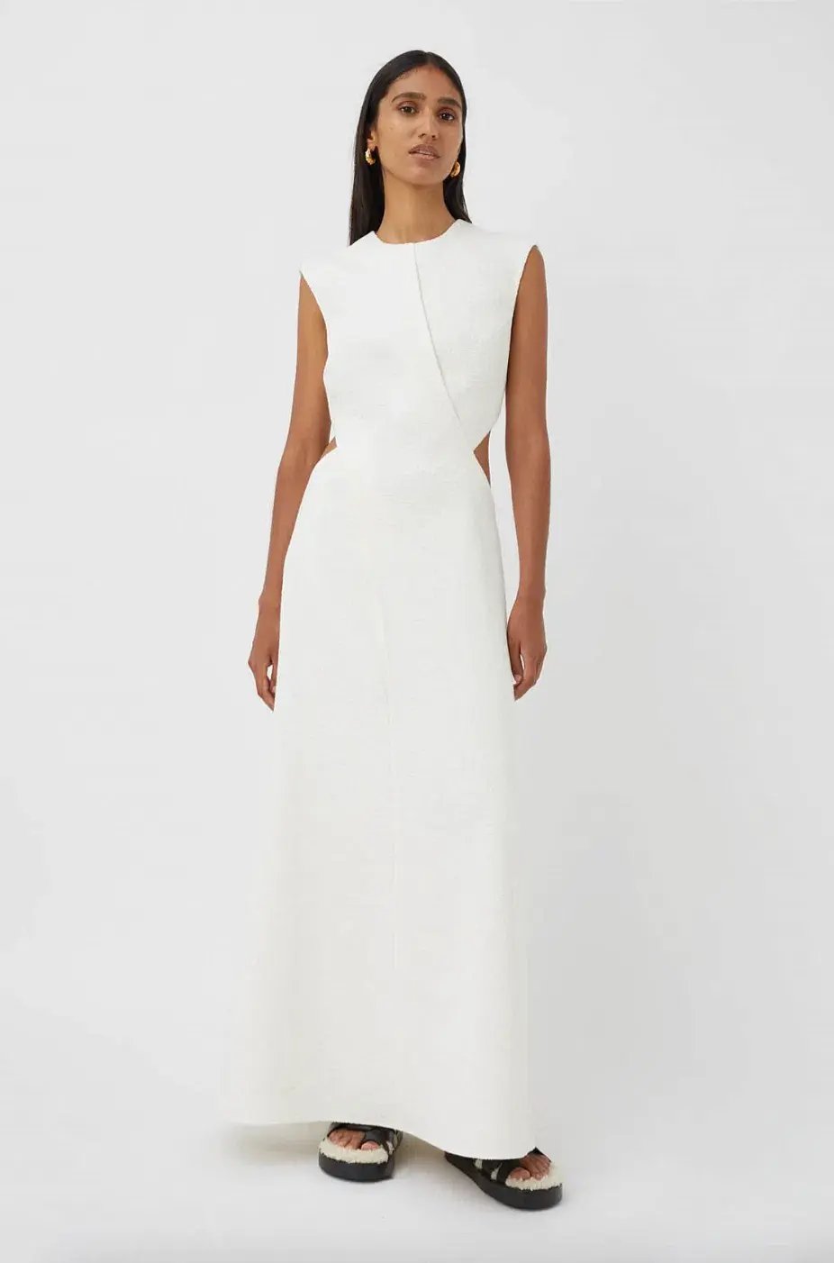 Camilla and Marc Hoxton Maxi Dress Cream Size 10 photo 3