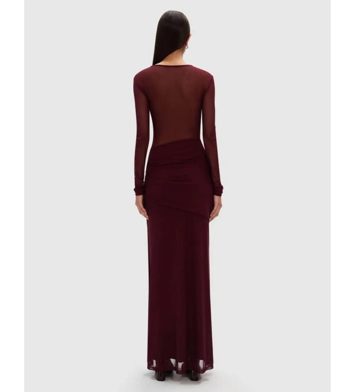 Misha Abelia Mesh Maxi Dress In Berry Size 10 photo 2