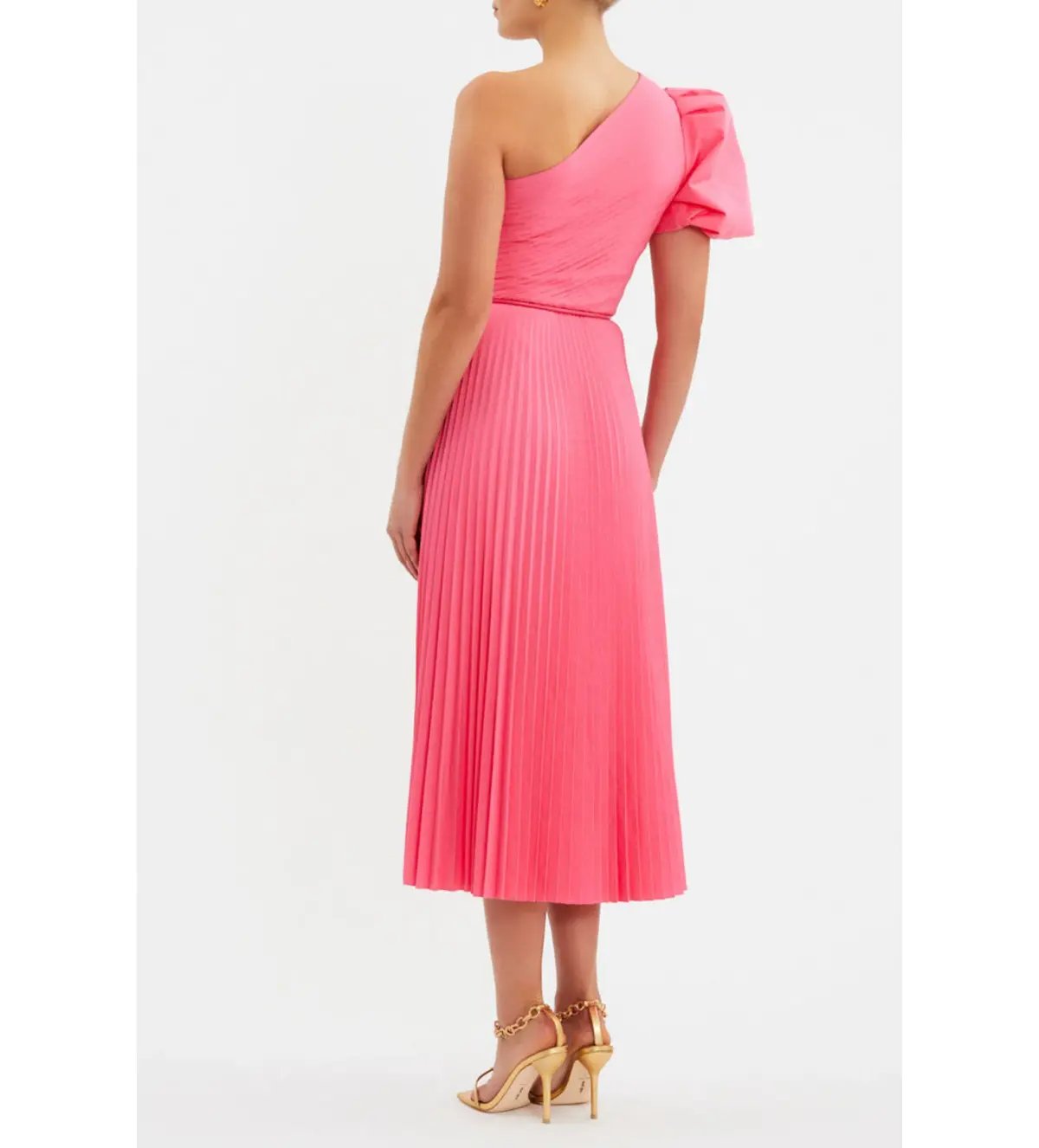 Rebecca Vallance Rosa One Shoulder Midi Dress Pink Size 8 photo 2