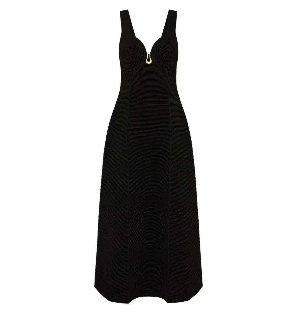 Aje Sylvette Knit Midi Dress Black Size AU 6 photo 4