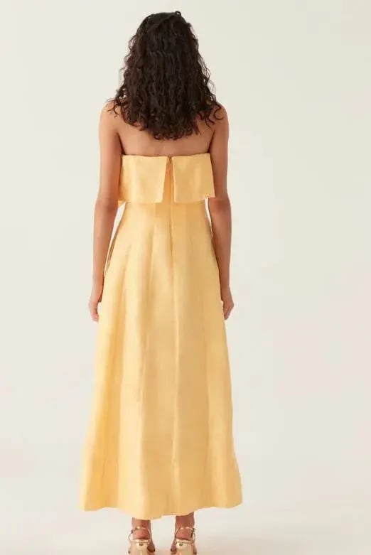 Aje Shallows Strapless Gown in Marigold Yellow Size 6 photo 3