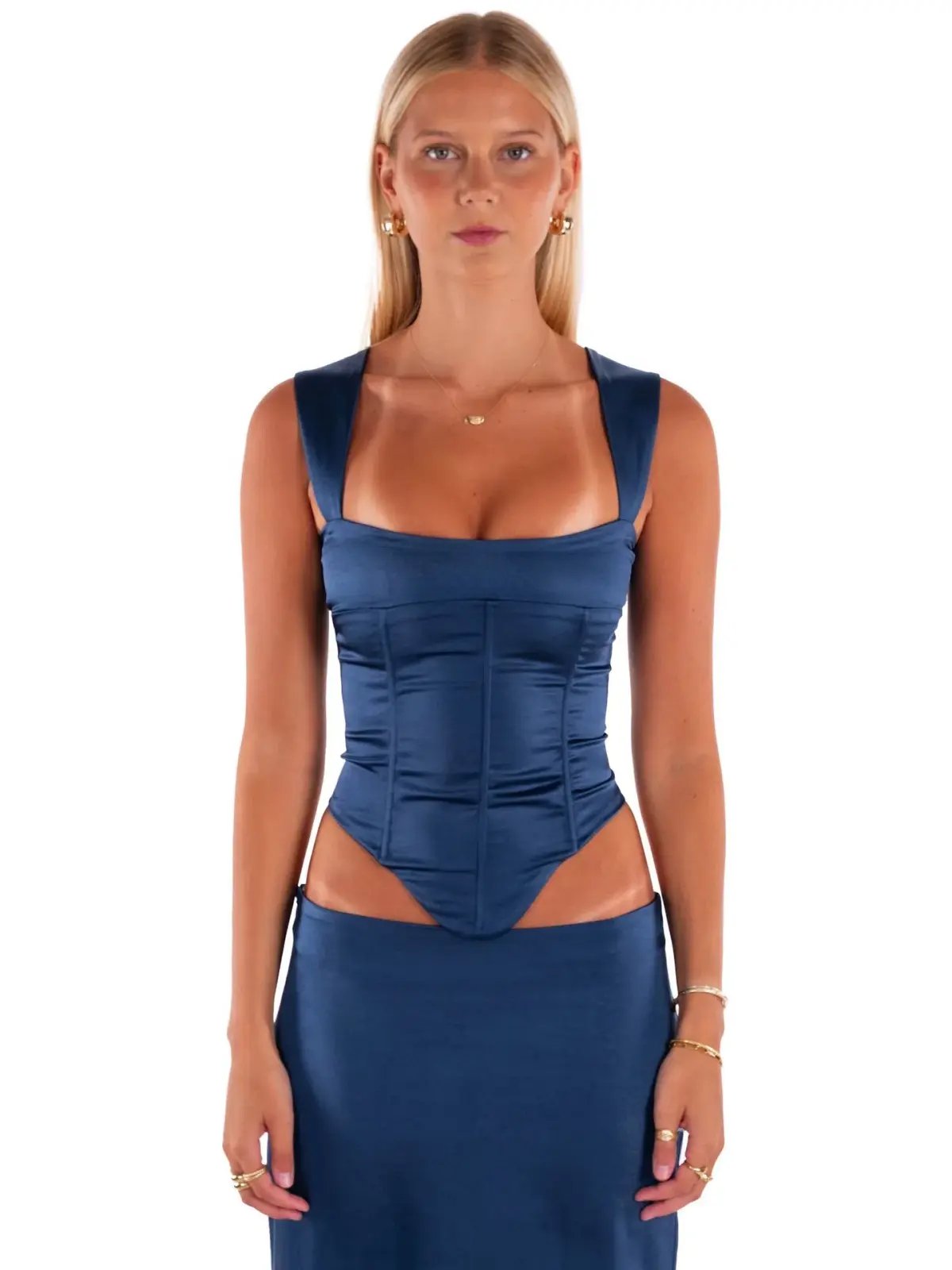 I Am Delilah Valerie Corset and Maxi Skirt Set in Midnight Blue Size XS / AU 6 photo 2