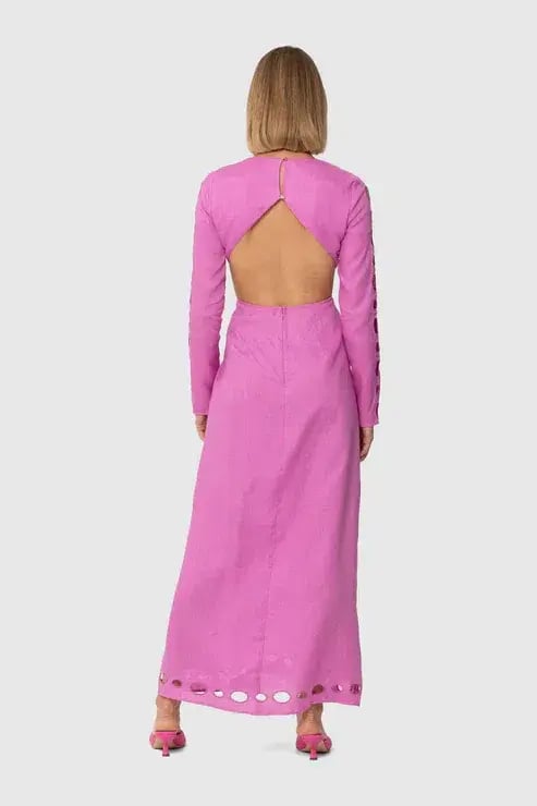 The Wolf Gang La Joya Cut Out Maxi Dress Pink Size M / AU 10 photo 3