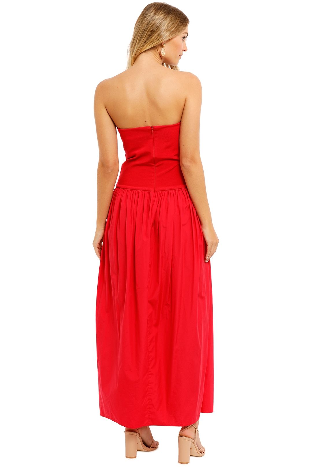 Knit Strapless Midi Dress - Ruby photo 3