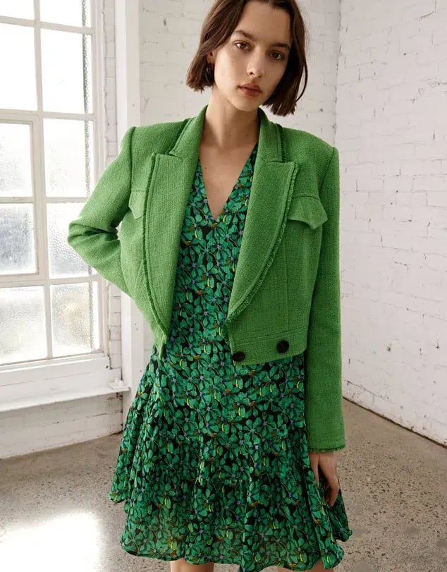 Veronika Maine Clover Print Swing Mini Dress Clover Green Size AU 10 photo 4