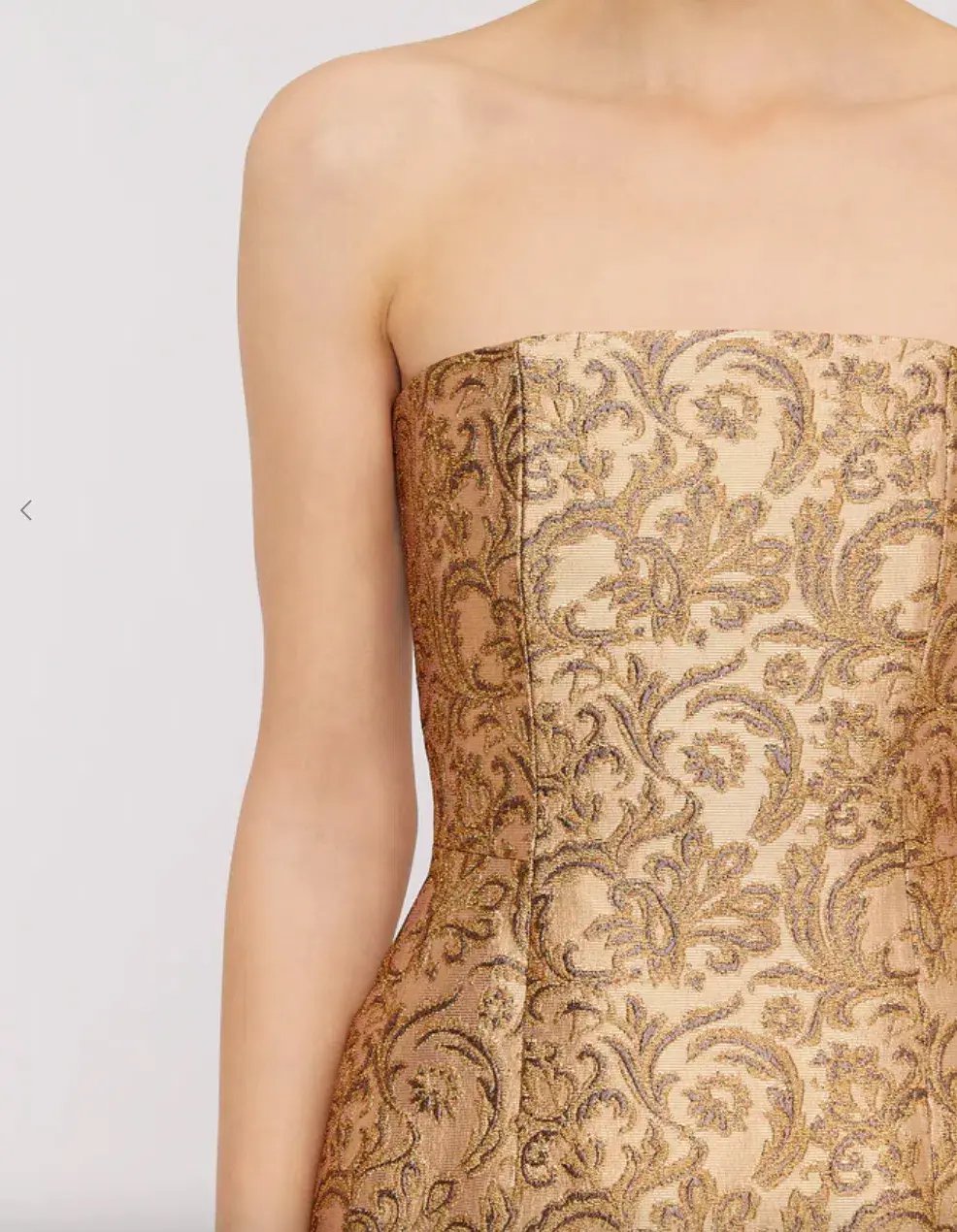 Scanlan Theodore Brocade Mini Dress Gold Size 6 photo 2