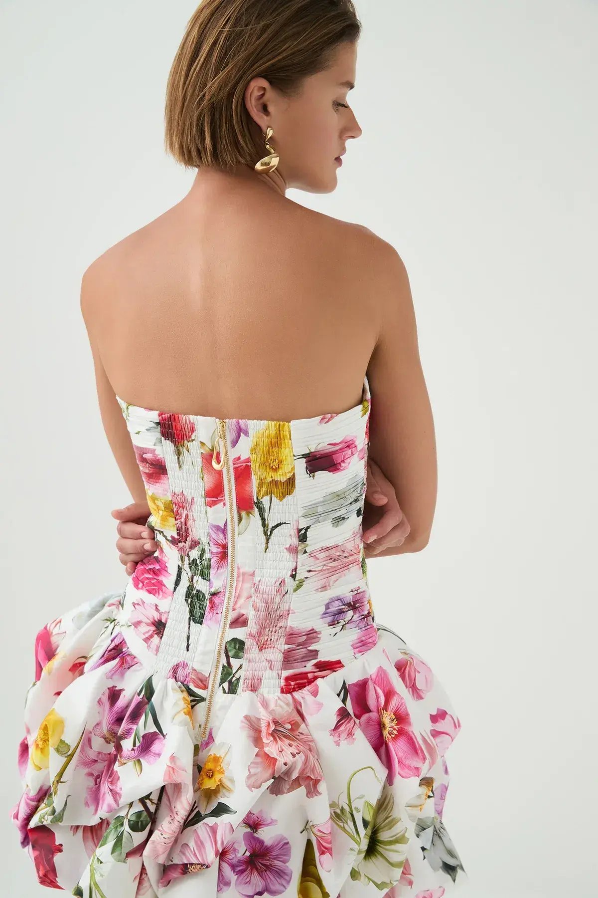 Aje Violette Bubble Hem Mini Dress Floral Size 8 photo 3