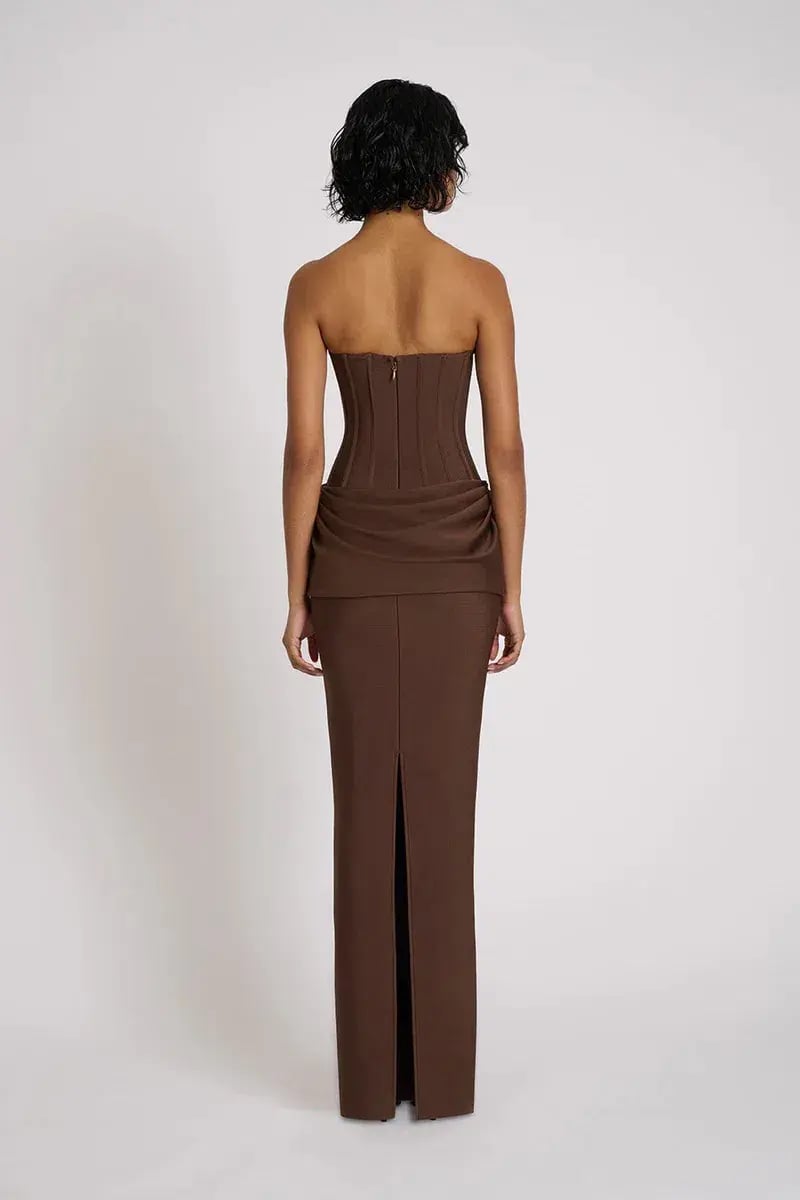 Eliya The Label Hilda Gown Chocolate Size 10 photo 5