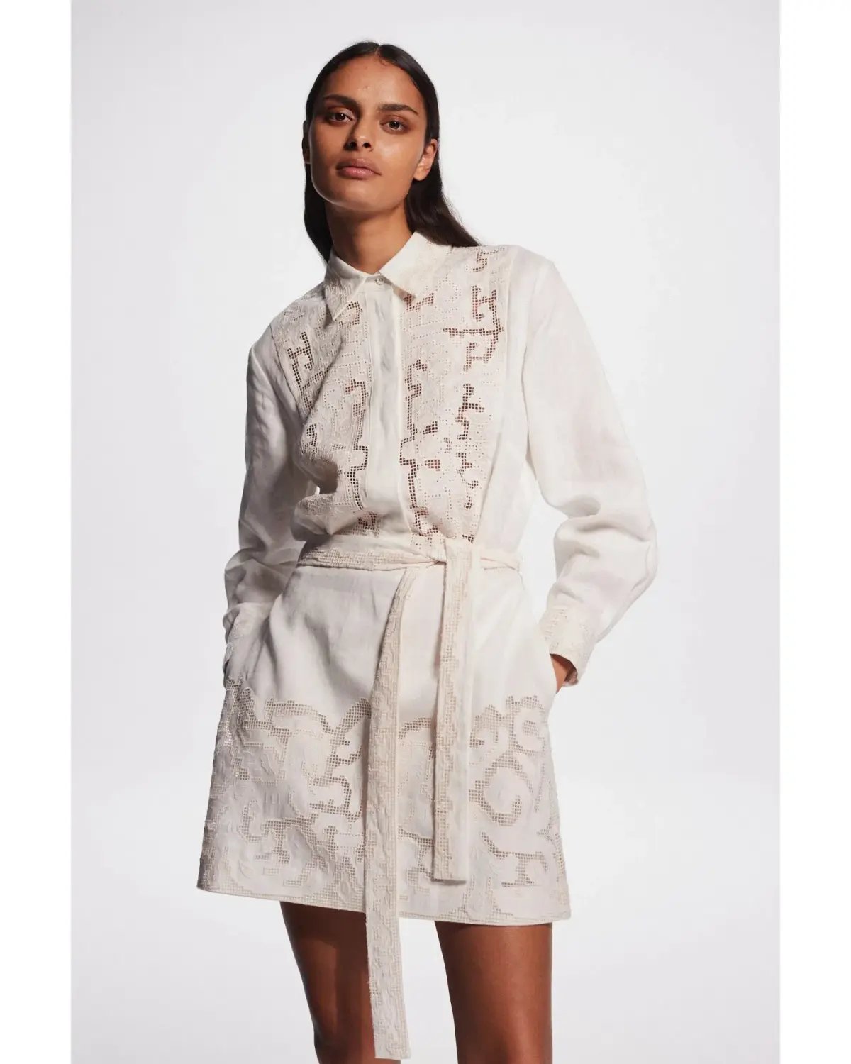 Alemais Pegasus Embroidered Mini Dress White Size AU 8 photo 4