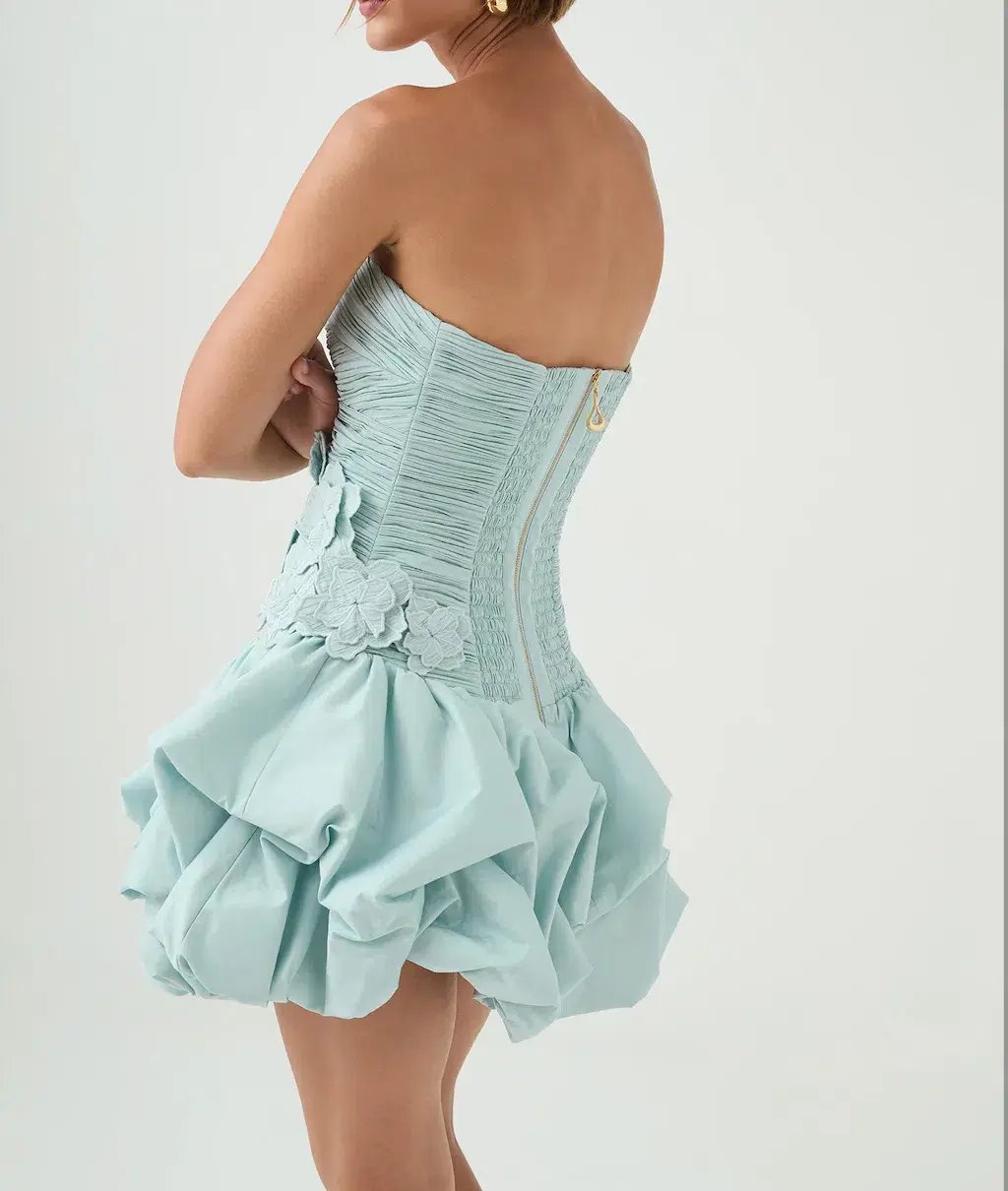 AJE Splendour Mini Dress Silver Blue Size 6 photo 4