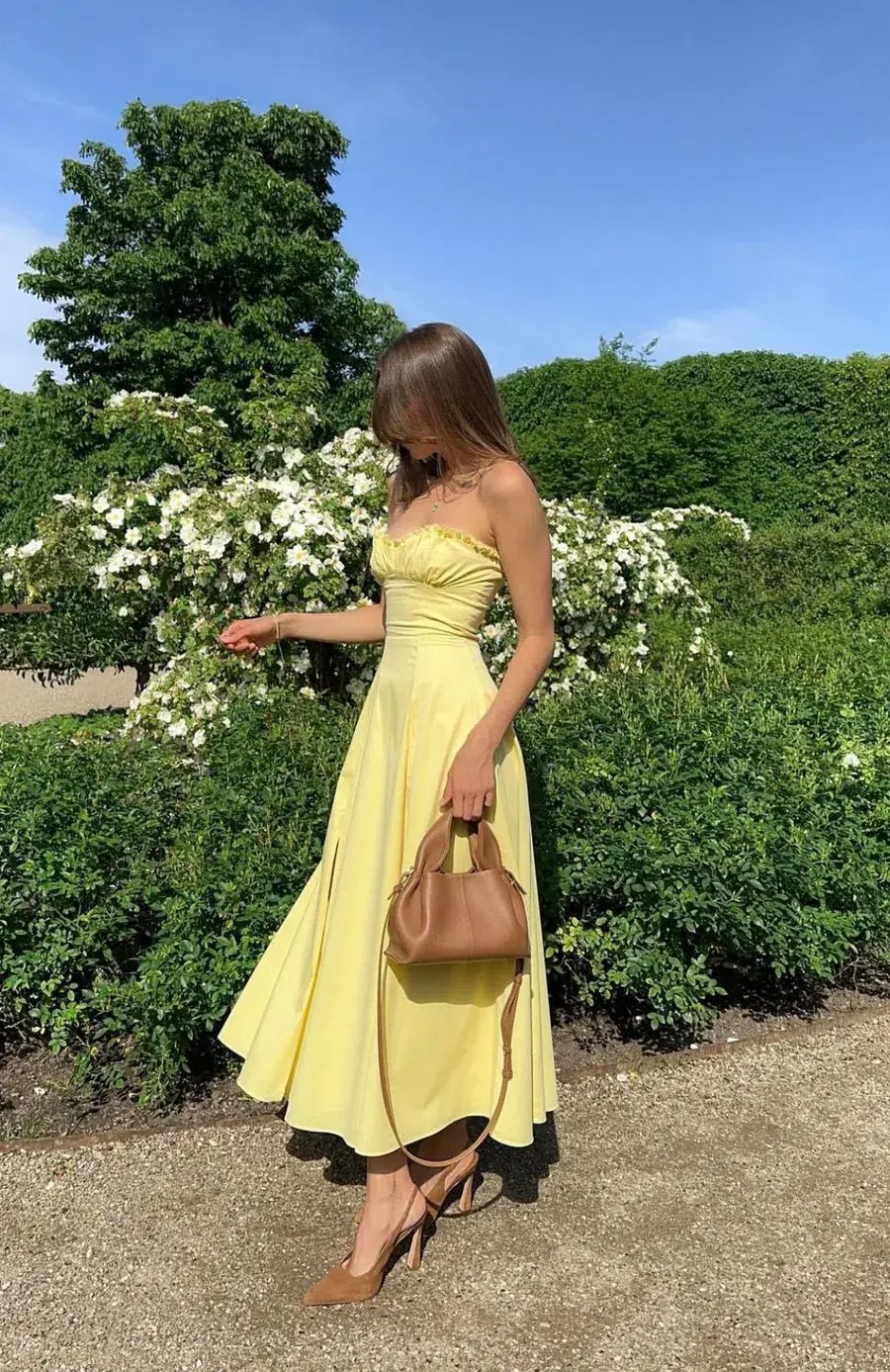 House of CB Clarabelle Midi Dress in Yellow Size 8 photo 2
