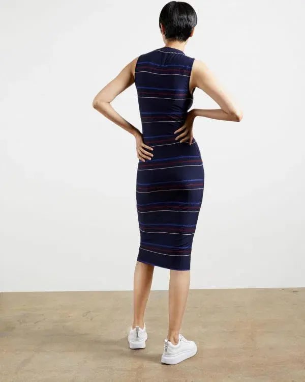 Ted Baker Erlo Striped Sleeveless Midi Dress In Navy In Size 1/Au 8 photo 3