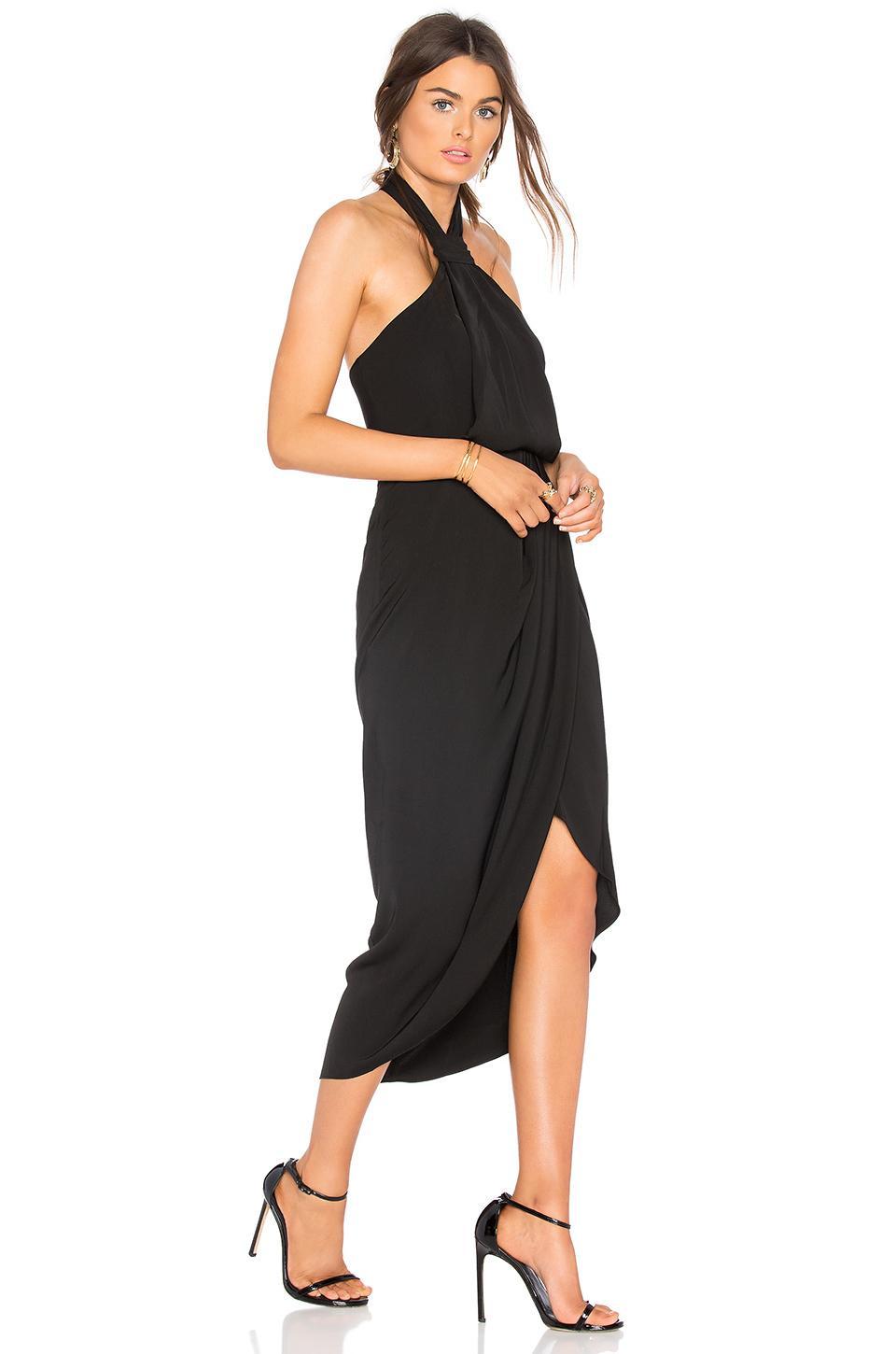 Shona Joy Knot Draped Dress Black Size 6 photo 2