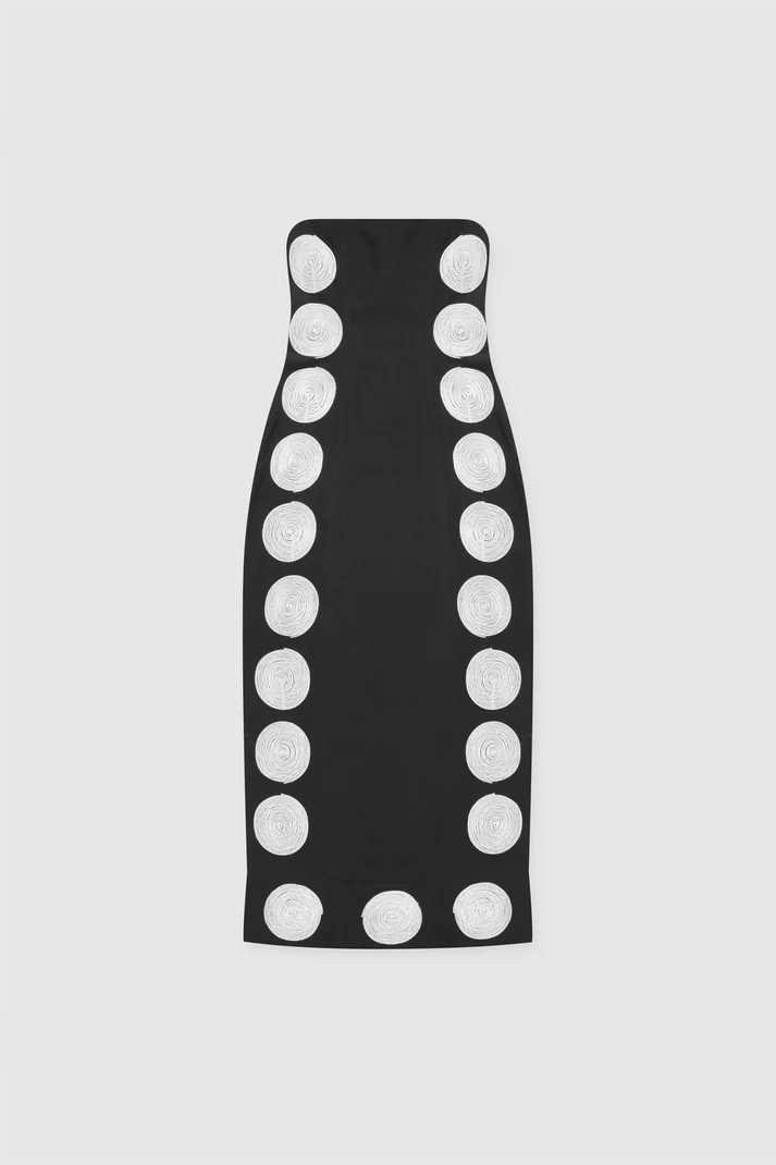 THE WOLF GANG FILIPA EMBROIDERED MAXI DRESS - NOIR photo 7