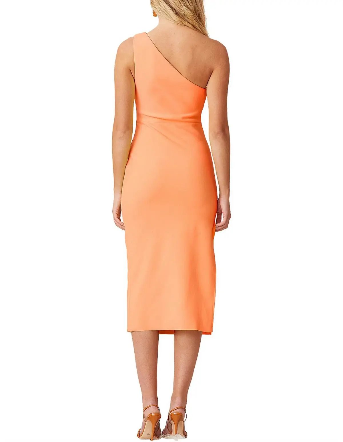 Bec & Bridge Clover Asymmetric Sleeveless Midi Dress Tangerine Size 10 photo 2