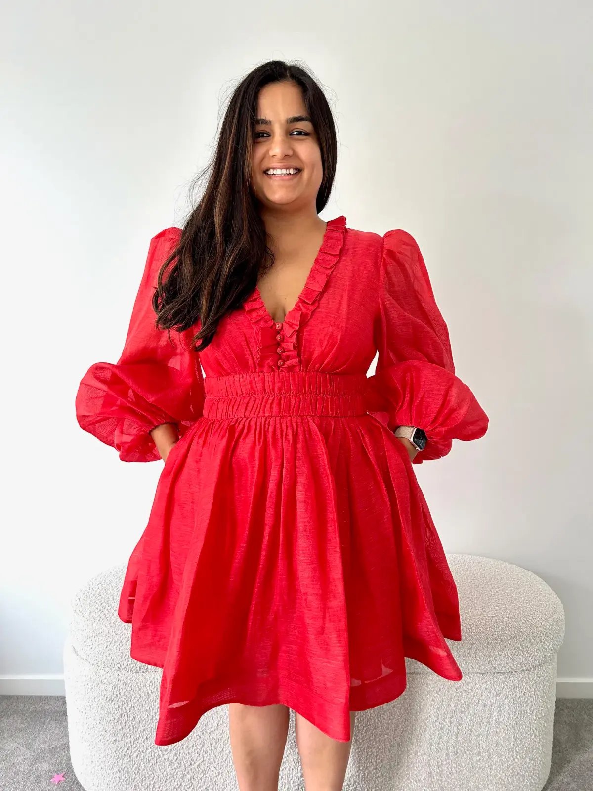 Zimmermann Prima Mini Dress in Red Size 3 / AU 14 photo 4