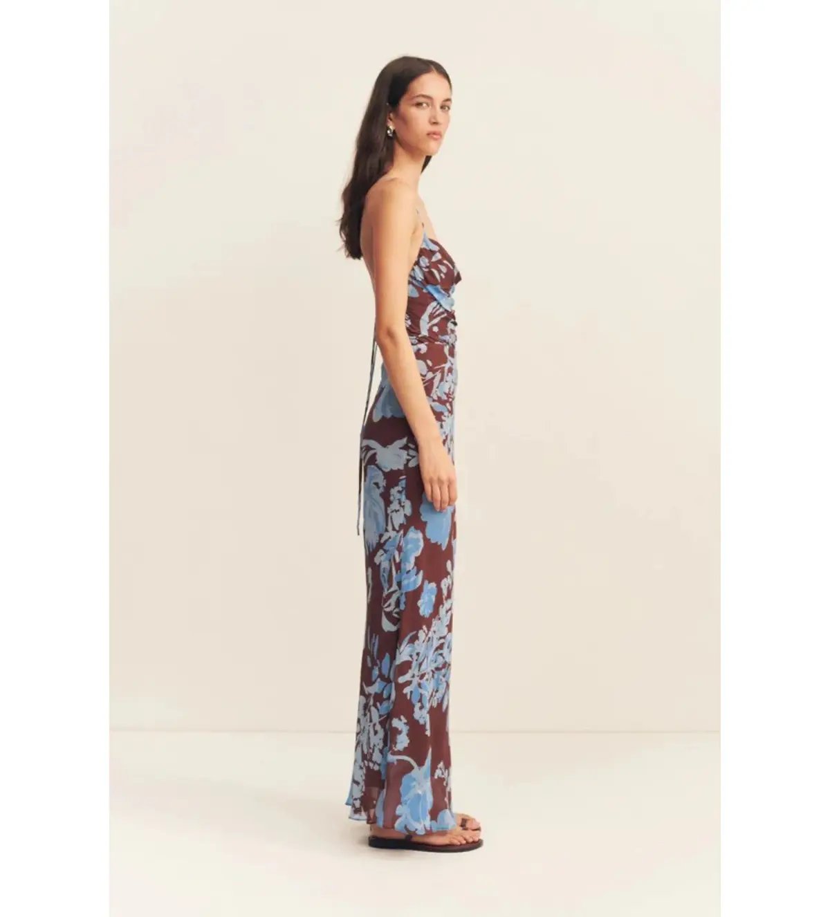 Shona Joy Olson Lace Back Bias Maxi Dress in Arcadian Floral Size AU 10 photo 2