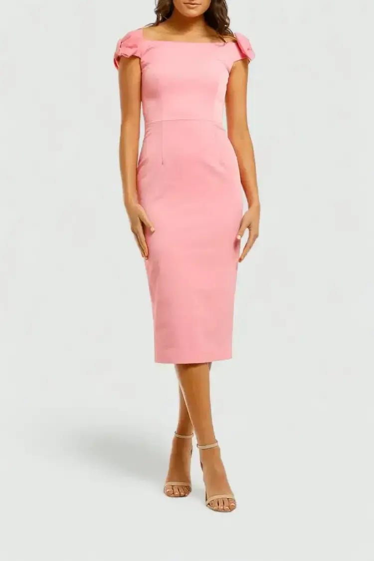 Rebecca Vallance Winslow Midi Dress in Pink Size 10 photo 2