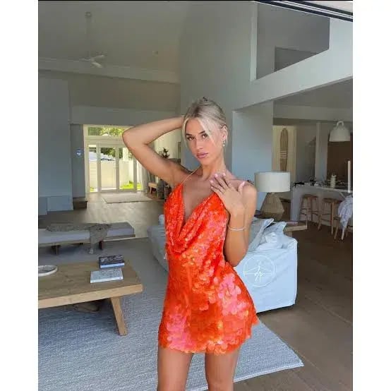 Rat & Boa Malika Dress Orange Size AU 8 photo 2